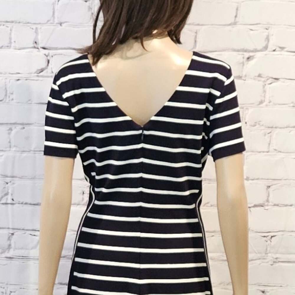 BANANA REPUBLIC - Navy and white short sleeve striped dress - Picture 12 of 15